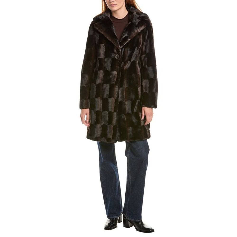 Via Spiga Womens Reefer Coat, Black